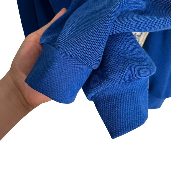 Vintage Koret 80s 90s Cottagecore Embroidered Blue and white collared sweater - Picture 11 of 13